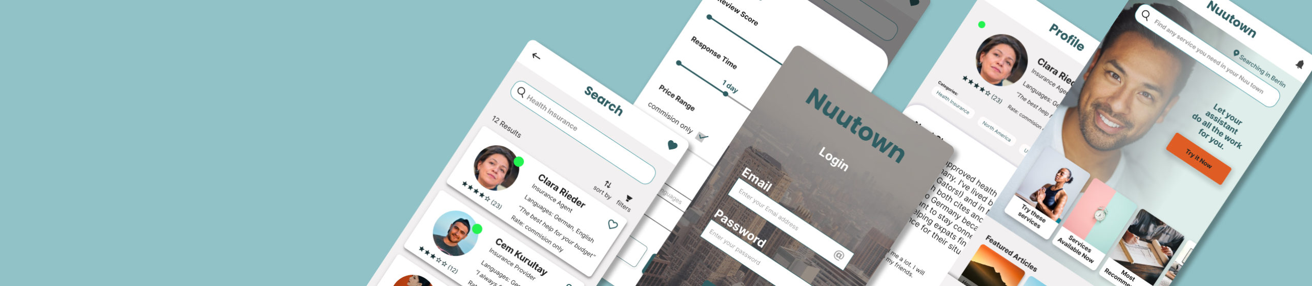 Nuutown screen progression