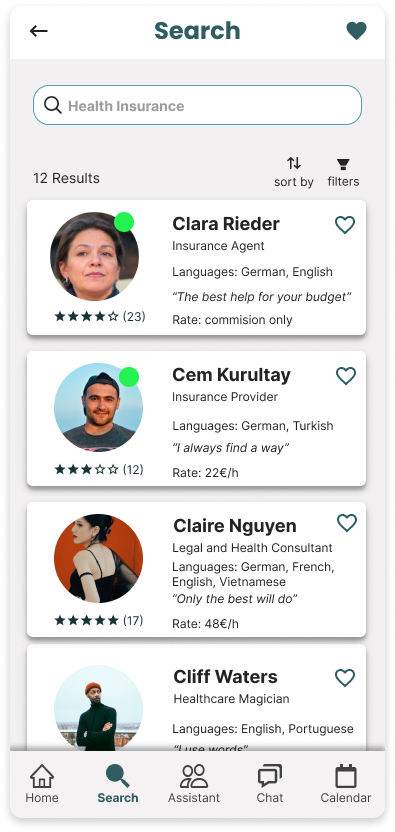 Search results — refined version