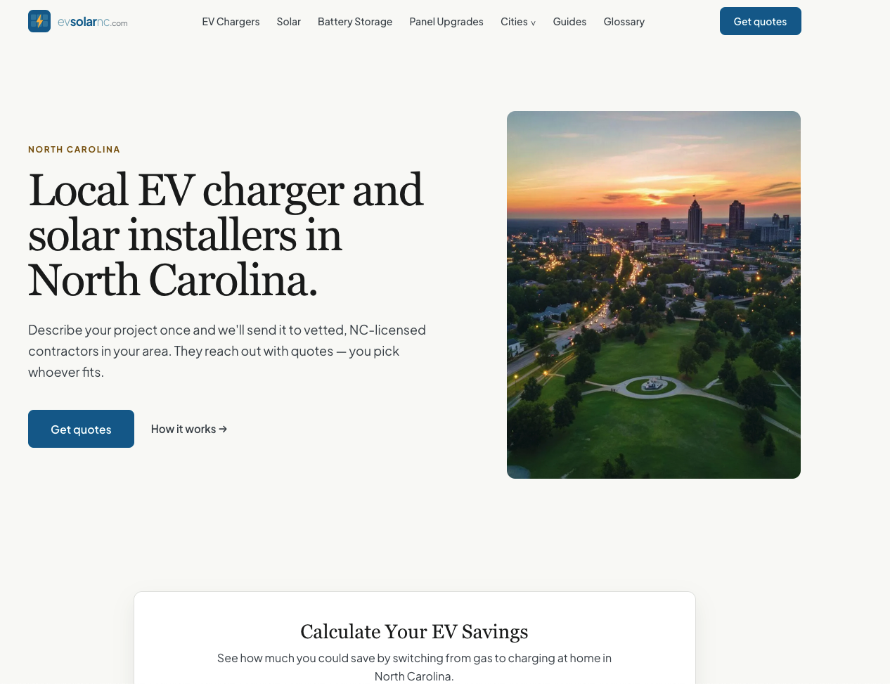 EVSolarNC homepage