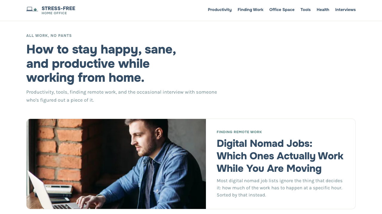 Stress-Free Home Office homepage